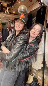 We have TWO amazing Gypsy Leather jackets with some amazing designs on them. 😍 We can’t choose which one is our favorite! Available now on our website or in-store now #vintagejacket #vintageleatherjacket #gypsyleather #vintagewomenswear #vintageaesthetic #retroaesthetic #vintagestore | Black Shag Vintage