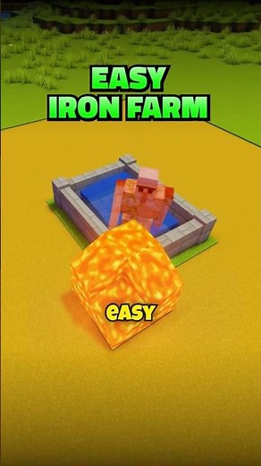 Easy Starter Farms in Minecraft - Iron Farm Tutorial Minecraft. #minecraft #viralshorts