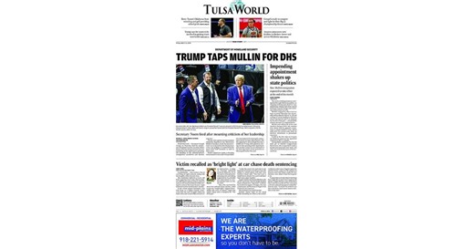 Stories from the front page of today's Tulsa World: March 6, 2026