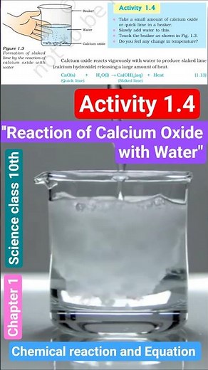 Activity 1.4 || Reaction of Calcium Oxide with Water |Chemistry class 10th Activity1.4 Calcium water