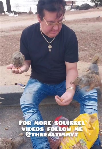 When you can hold 2 Squirrels at the same time, one in each hand, it is only then that you have become a true "Jedi Squirrel Master"...I was trained by YODA...heh heh #squirrelmaster #squirrelwhisperer #squirrelsofinstagram #squirrelsoftiktok #squirrellove #cuteanimals #squirrel #squirrellife #blessed #timmyt #yoda | Timmy T