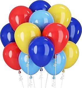 Blue Red Yellow Balloons Puppy Party Carnival Circus Birthday Baby Shower