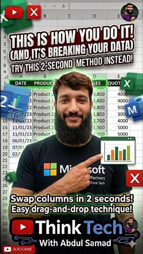 STOP SWAPPING COLUMNS MANUALLY! #shorts