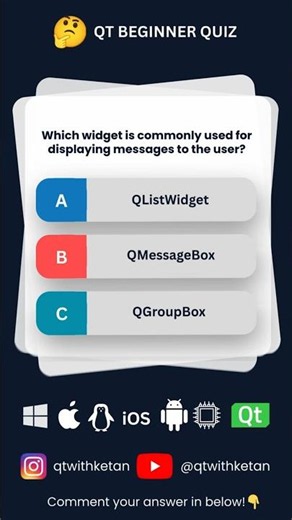 Question 84 | “Can You Solve This Qt Question? 🤔” #excel #windows #qt #cpp