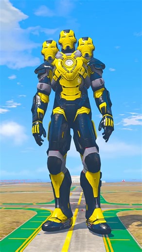 BD Gaming on Instagram: "😱GIANT IRONMAN VS ALL MCU SPIDER+ROBOT WEAPONS MATCH🔥 #shorts #gta5"