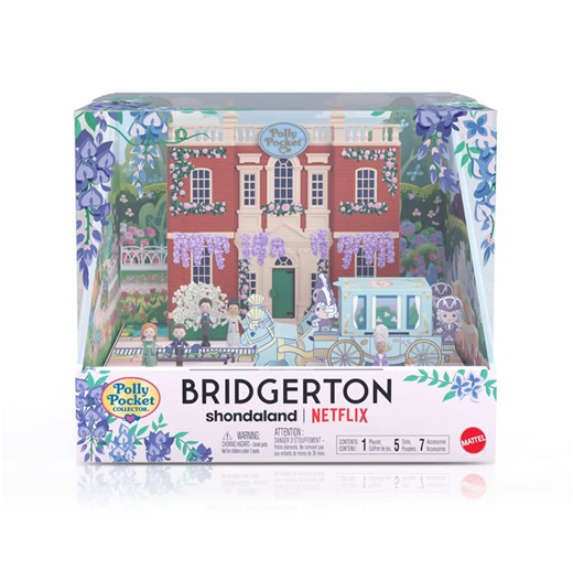 Dearest gentle reader, celebrate a new Bridgerton season, and a new social season, with a collectible compact that lets you recreate all the best romantic Regency moments. Fans are sure to swoon for Easter eggs sprinkled throughout the compact, plus five micro-characters that can peg into an array of scenes. A lush Bridgerton house exterior features favorite scenes tucked inside, from Lady Whistledown’s hidden writing room to the Queen’s throne room, and a dance floor where courting couples can 