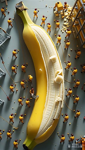 Construction Ants Working on a Giant Banana 🍌🔨