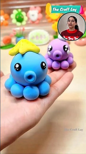 🐙 Cute Little Octopus with Super Light Clay Easy DIY for Beginners