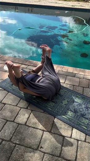 Practice Happy Baby pose before I head in to make dinner | #yoga