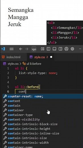 CSS Tutorial: Custom List Style Type dengan ::before ⚡