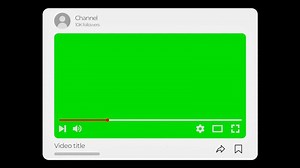 Download Media Player Animation on Transparent Background with Green Chroma Key and Red Playback Line for free
