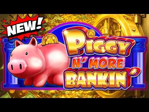 Pigs CAN Fly! NEW Piggy n More Bankin Slot! My First Bonus Features!