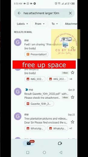 Free Up Space in gmail within seconds , clean up gmail account