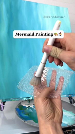 Mermaid painting for beginners! Full tutorial out now 🎨🧜‍♀️ #easypainting #art #artist #painting #howto #mermaid #mermaids #tutorial #paintingtutorial #acrylicpainting #tutorials #howto #beginner #diy #diyideas
