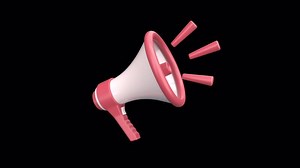 Download A pink megaphone on a black background for free