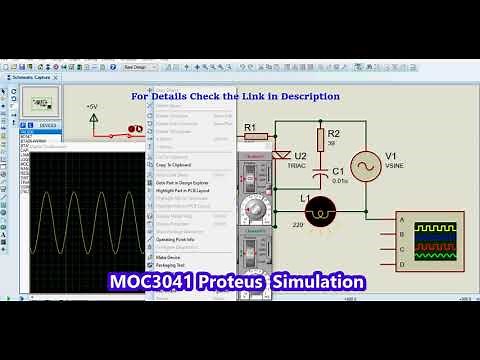 MOC3041 Zero Crossing Optocoupler Proteus Simulation