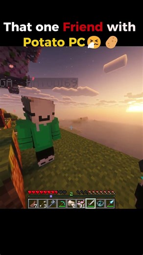 That one friend with potato PC 😅|| Gamers Vault 😎 || #minecraft #minecraftshorts #7x7 #viral #op
