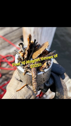 The unedited, first 10 Magnet Fishing throws of 2025 with my Brute Battler 360 magnet! It seems to be typical for magnet fishers (myself included) to only show off the best finds on here, but I also want to show magnet fishing as it really is: lots of nails and metal shards, and sometimes something reaaalllyyy cool. So here are my first 10 throws, nothing cut out, to show what a typical day might actually look like while magnet fishing. That said, I still get excited when I find pretty much anyt