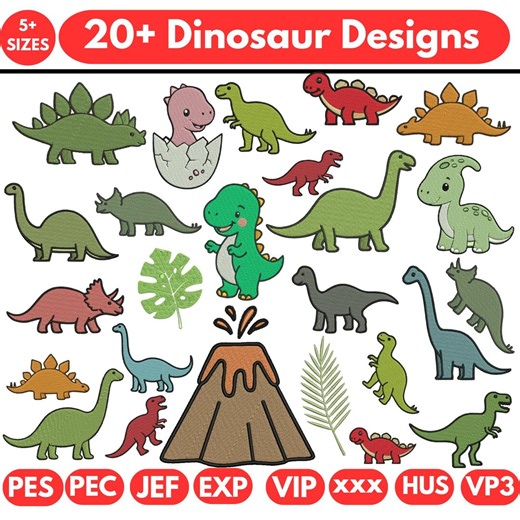 Set Mini Dinosaurs Machine Embroidery Designs Colorful Dino Design T Rex Design Cute Baby Dinosaur Embroidery 5+sizes Instant Download File - Etsy