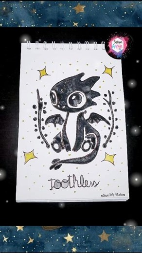💚Drawing baby toothless of How train your Dragon#fanart#toothless#drawing#fyp#art#howtrainyourdragon