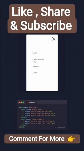 📄 Menu Bar #css #js #javascript #html #webdevelopment #webdesign #animation #hovereffects #code #dsa