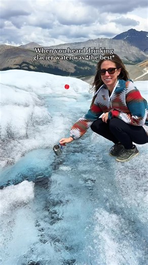 Drinking water straight from the Athabasca Glacier was definitely a bucket list experience… and some high quality H20😂. #athabascaglacier #explorecanada #glacier | Whatrvdoing