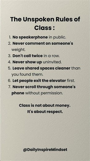 The 8 Unspoken Rules of Real Class 👑