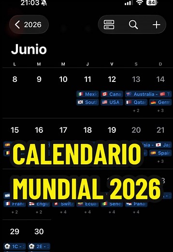 El calendario completo del Mundial 2026 en tu celular 🌎🏆 #mundial2026 #worldcup2026 #futbol⚽️ #copadelmundo #calendariomundial2026