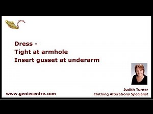 Gusset insert underarm of dress