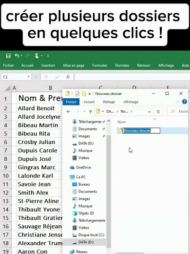 Karim tech (@karim.tech3) - comment créer plusieurs dossiers pour les employés en quelques secondes seulement ? #astucepc #astuce #tiktokfrance🇨🇵 #pctips #pcgamer #pctricks #pcgaming #AstuceInformatique #karimtech #tipstiktok2025 #exceltips #excel #blocnote #note #bloc