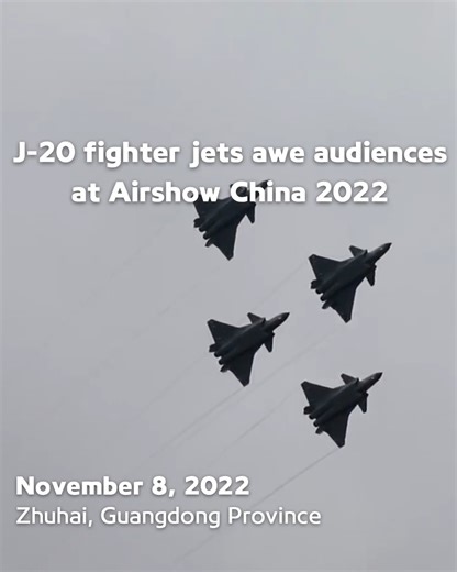 3.3K views · 275 reactions | J-20 fighter jet pilots perform maneuvers in formation of four and two aircraft, creating a feast for the eyes at the opening day of the Airshow China 2022 in Zhuhai, #Guangdong Province. #TrendingInChina | Xi's Moments | Facebook