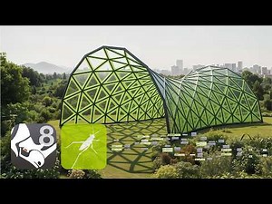 Grasshopper for Rhino Parametric Pavilion Curve Attractor Pattern Design Tutorial + ReRenderai