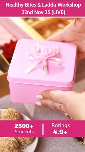 🤩 Join our Sugarfree Healthy Bites & Laddu Workshop and make festive sweets guilt-free & flavourful! 🏡✨ 📅 Date: 22nd November 2025 🕒 Time: 12:30 PM – 4:00 PM (Approx) 🎦 Online via Zoom 🌐 Language: Hindi 🌟 What You Will Get: ✅ 13 Sugarfree Bites & Laddu Recipes (10 Live Practicals) ✅ Course Completion E-Certificate ✅ Step-by-Step Technique Demos ✅ Festive Gifting, Packaging & Decoration Ideas ✅ Business & Branding Tips Vendor Details ✅ Detailed PDF Notes in English ✅ WhatsApp Support Live 