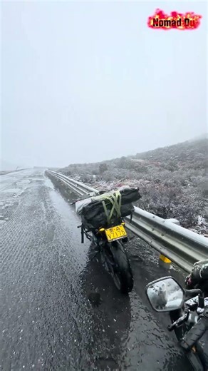 Riding through a snowstorm on the world's highest road 🏔️ #motovlog #bikelife #snowride
