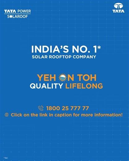 Whether it’s corporate offices, industrial plants, or sprawling campuses — Tata Power Solaroof ensures a seamless transition to solar across all your locations. Our scalable, compliant, and future-ready solutions bring uniformity, reliability, and sustainability to every site you manage. Switch to smarter energy today: https://bit.ly/47CvYK0 #EnterpriseEnergy #TataPowerSolaroof #SolarSolutions #MultiLocationSolar #Sustainability #EnergySavings #GreenEnergy #CorporateSolar | Tata Power