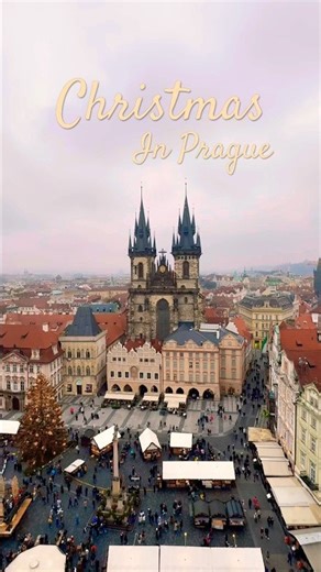 Prague Christmas Market From Above 🎄✨ Old Town Magic #Christmas #Travel