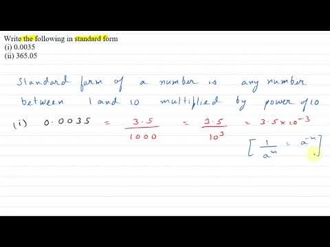 Exponents: Standard Form of a Number