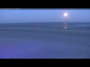 Webcam Fort-Mahon Plage - Couché de Lune sur la mer