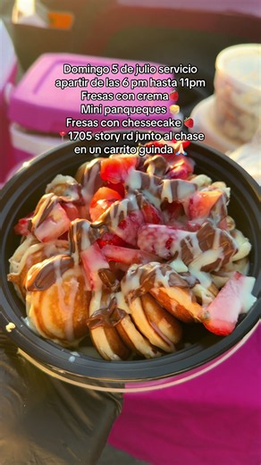 Fresas con crema y postres – Servicio Domingo 5 de julio