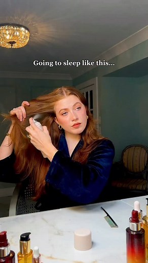 82K views · 53K reactions | My hair at night VS in the morning… love this hair hack ✨ @balmainhair comb @kerastase_official dry shampoo/ texture spay and curling spray (to get hair damp) Heatless curling rods on my @amazonfinds storefront @anneleworld earrings #hairtransformation #hairideas #hairstyles #hairtutorial #hairinspiration #hairstyle #hairlook #hairtutorials #heatlesscurls #hairhacks #hairhack #redhead #redhair | Makeup by Geena Hunt | Facebook
