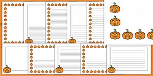 Halloween Writing Paper - Pumpkin Page Border Pack