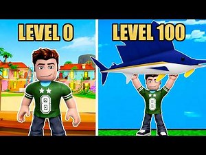 From LEVEL 0 TO 100 in Roblox Fishing Simulator...