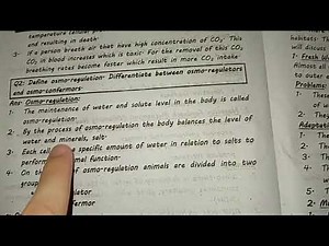Define Homeostasis and its Mechanism - Define Osmoregulation and osmo-regulator & osmoconformer