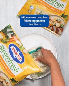 Steamed vegetables in a delicious cheese sauce, succulent oven baked fish, make a tasty mid week meal. Serves 2 Prep Time 5 minutes Cook Time 20 minutes Ingredients: 425g packet frozen Birds Eye Oven Bake Fish - Original Crumb 400g packet frozen Birds Eye SteamFresh Broccoli, Cauliflower and Carrots with Cheese Sauce Lemon wedges, for serving Fresh parsley leaves, for garnish Method: STEP 1 Cook frozen Birds Eye Oven Bake Fish following packet directions. STEP 2 Cook frozen Birds Eye Vegetables 