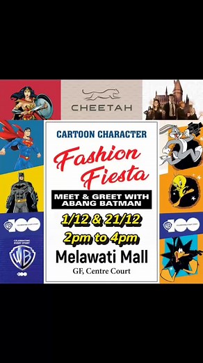 🌟 Meet Abang Batman at Melawati Mall! 🦇✨📅 Dates: 1st Dec & 21st Dec⏰ Time: 2 PM - 4 PM📍 Location: Ground Floor, Meranti CourtGet ready for a heroic time filled with fun, selfies, and surprises! Don’t miss out! 📸🎉#AbangBatman #MelawatiMall #HeroicMeetup #FamilyFun #ExperientialMarketing | Melawati Mall