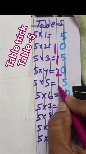Table trick, table -5//Easy to write table -5//#@LittleMinds77#tabletrick #treandingmaths #viral