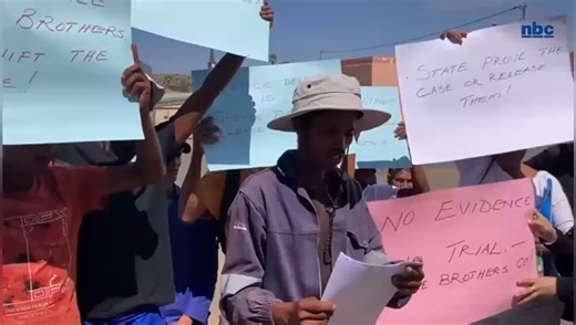 NBC Digital News on Instagram: "A group of family and friends of bail applicants Bino Cloete and George Cloete staged a protest outside the Keetmanshoop Magistrate’s Court this morning, demanding that the brothers be granted bail. The bail application hearing for the Cloete brothers is set to continue today. The duo, together with Charmaine Cloete—George Cloete's wife—faces charges of violating the Prevention of Organised Crime Act and illicit trafficking under the Diamonds Act. The protesters p