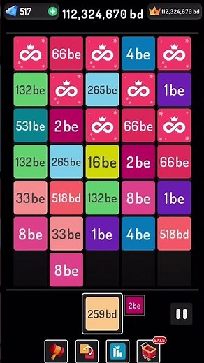 X2 Blocks: 8 Infinity Tiles in a row!