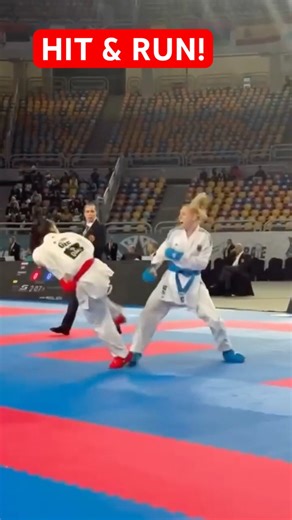 HIT & RUN 🔥 #beranda #karate #hitandrun #female #duel #karatedo #challenge #reels #shots #ytshorts