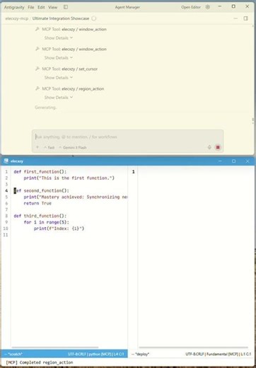 elecxzy: Text Editor as an MCP Server (Direct Control via Antigravity)